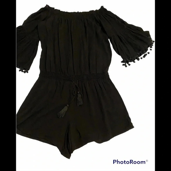 Anthropologie Lilka Black Short Romper Sz M - Picture 3 of 9